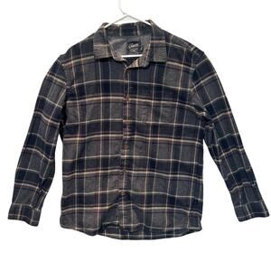 Grayers Shirt Mens Large Purple Gray Plaid Heritage Flannel Cotton Button Up